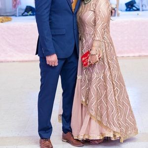 Lehnga with high low anarkali